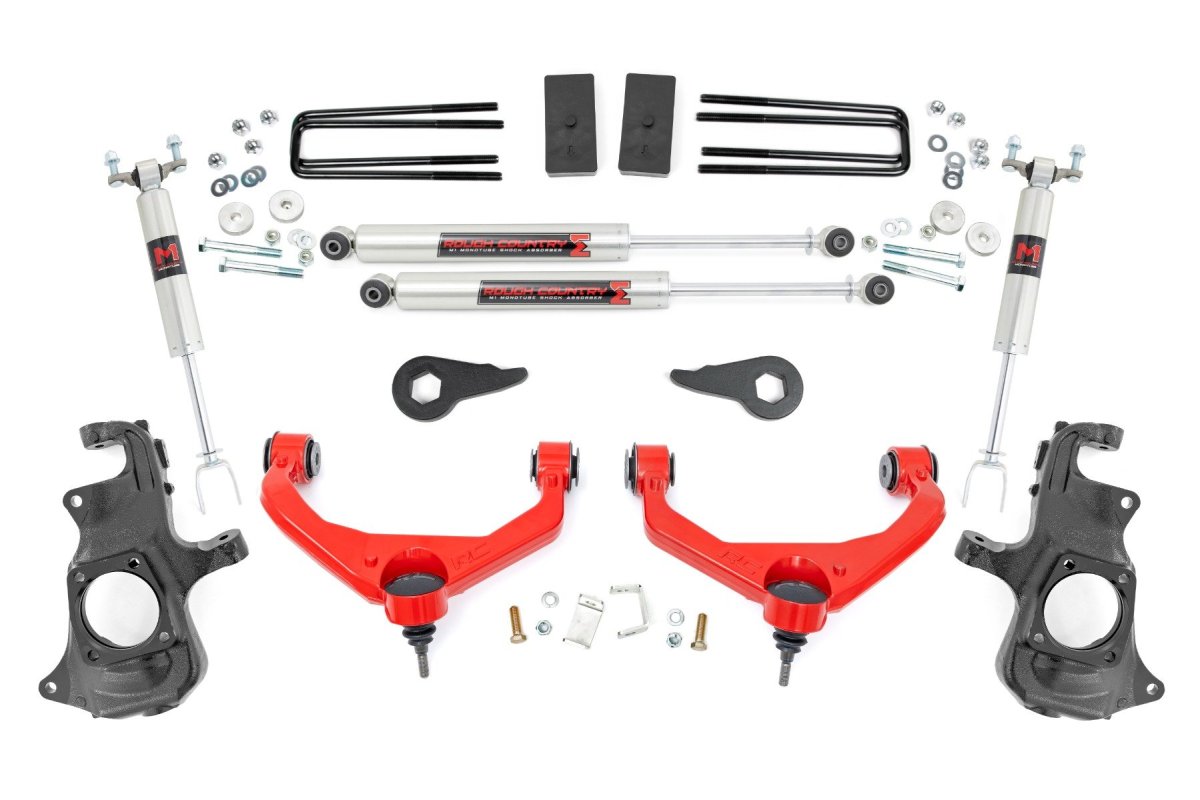 GMC Sierra 2500 HD Suspension Lift Kit - Rough Country - M1 w/ Overloads 3.5 Inch Knuckle - '11-'19